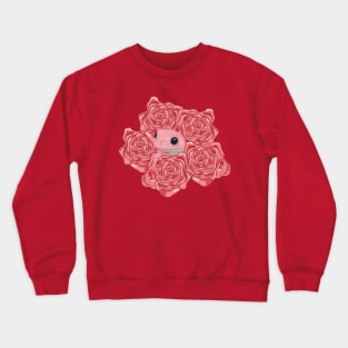 Frog in Bunch of Roses Crewneck Sweatshirt